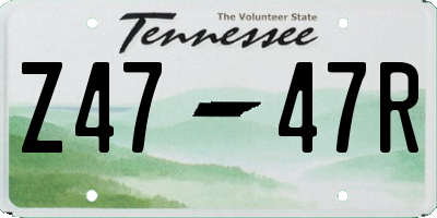 TN license plate Z4747R