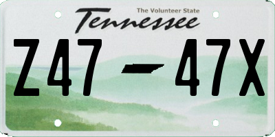 TN license plate Z4747X