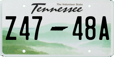 TN license plate Z4748A