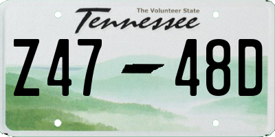 TN license plate Z4748D