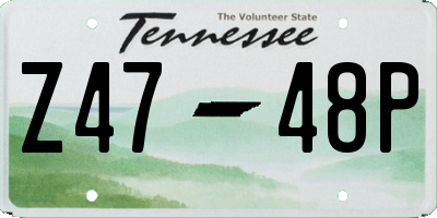 TN license plate Z4748P
