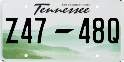 TN license plate Z4748Q