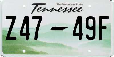 TN license plate Z4749F