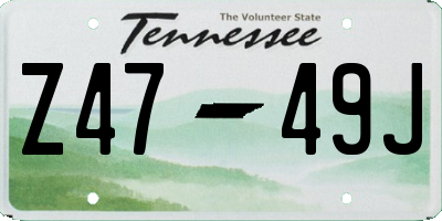 TN license plate Z4749J