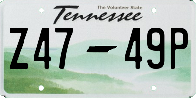 TN license plate Z4749P