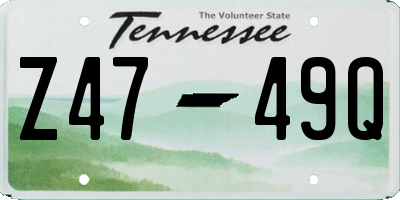 TN license plate Z4749Q
