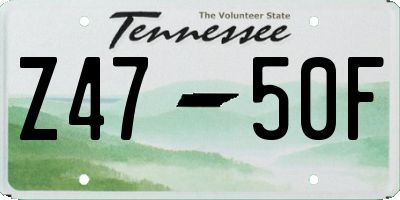 TN license plate Z4750F