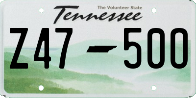 TN license plate Z4750O