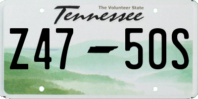 TN license plate Z4750S