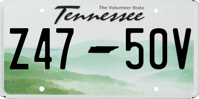 TN license plate Z4750V