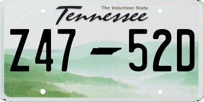 TN license plate Z4752D