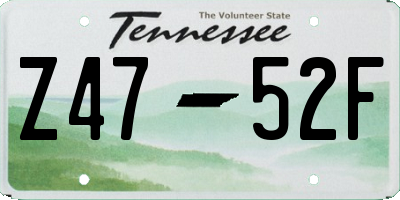 TN license plate Z4752F