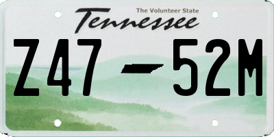 TN license plate Z4752M