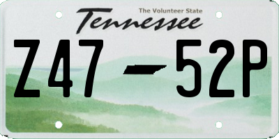 TN license plate Z4752P