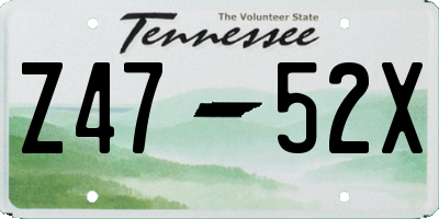 TN license plate Z4752X
