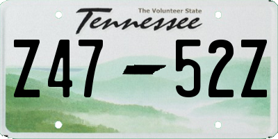 TN license plate Z4752Z