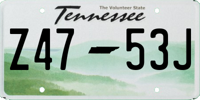 TN license plate Z4753J