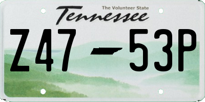TN license plate Z4753P