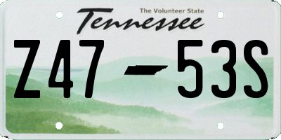 TN license plate Z4753S