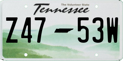 TN license plate Z4753W