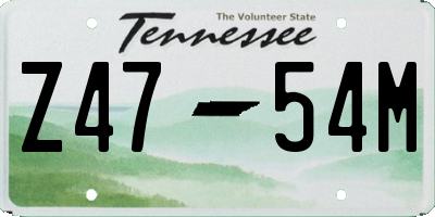 TN license plate Z4754M