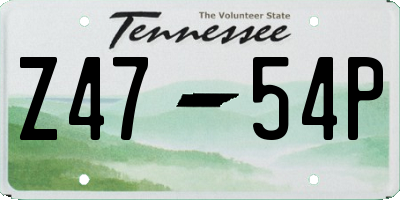 TN license plate Z4754P
