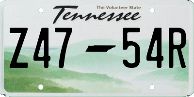 TN license plate Z4754R