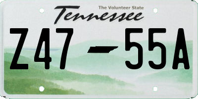 TN license plate Z4755A