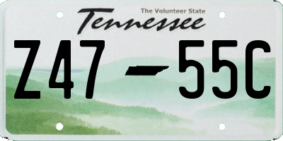 TN license plate Z4755C