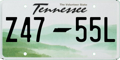 TN license plate Z4755L