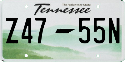 TN license plate Z4755N