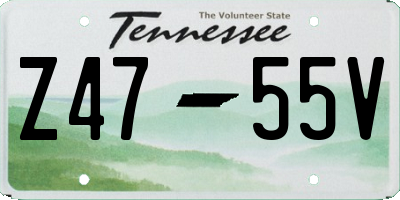 TN license plate Z4755V