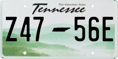 TN license plate Z4756E