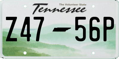 TN license plate Z4756P