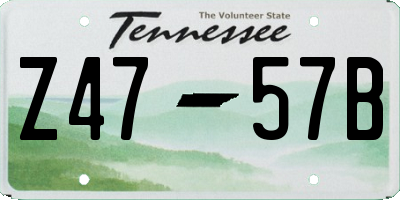 TN license plate Z4757B