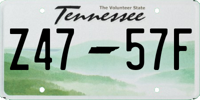 TN license plate Z4757F