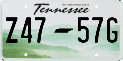 TN license plate Z4757G