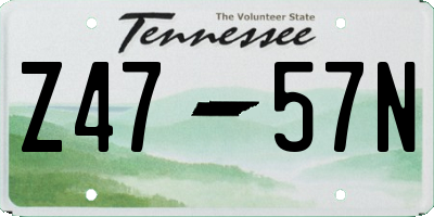 TN license plate Z4757N