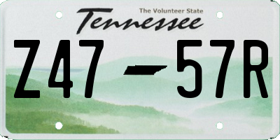 TN license plate Z4757R