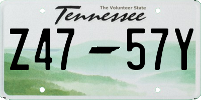 TN license plate Z4757Y