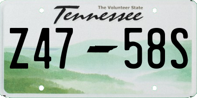 TN license plate Z4758S