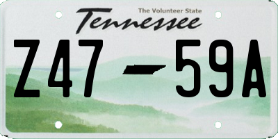 TN license plate Z4759A