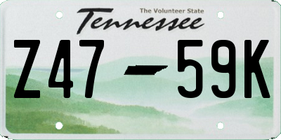 TN license plate Z4759K