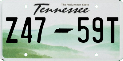 TN license plate Z4759T