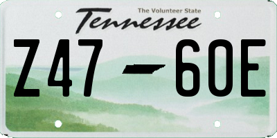 TN license plate Z4760E