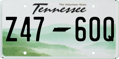 TN license plate Z4760Q