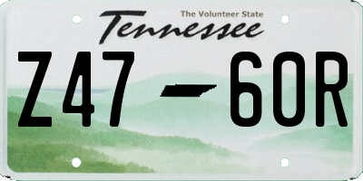 TN license plate Z4760R