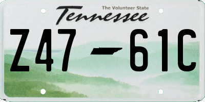 TN license plate Z4761C