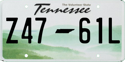TN license plate Z4761L