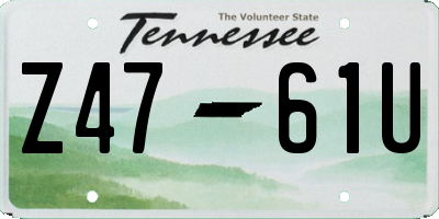 TN license plate Z4761U